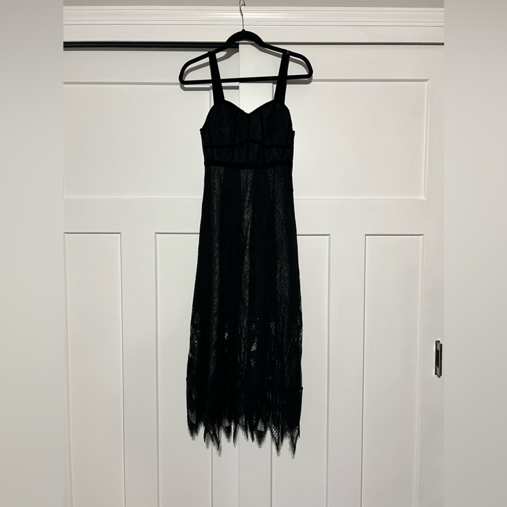 FOXIEDOX Black Lace Midi Dress
